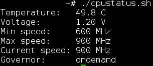 Script bash : CPU temp, speed, voltage