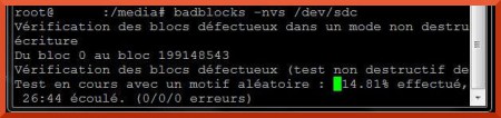 Badblocks - commande pour vérifier et marquer les secteurs défectueux d'un disque dur